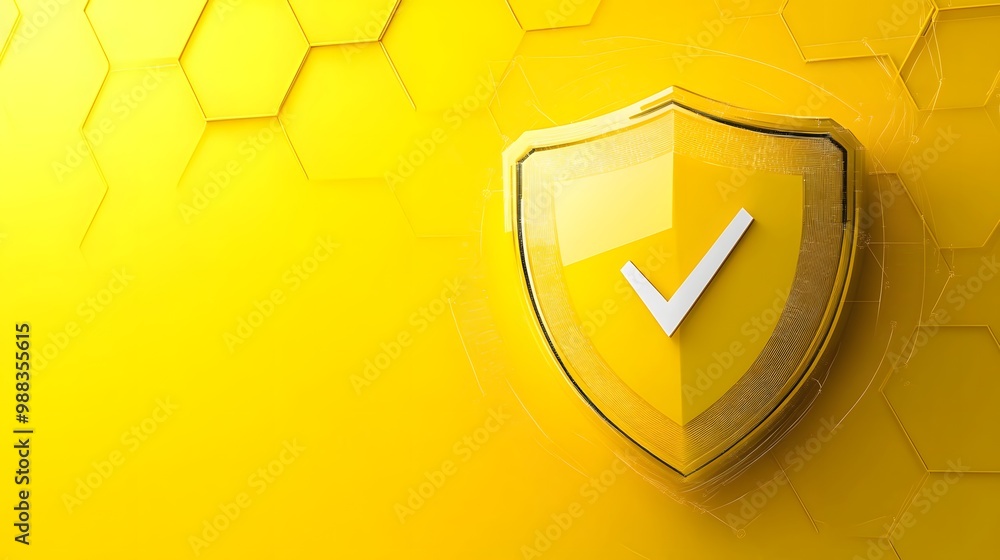 Poster protection. healthcare. insurance. cyber security. network safety. protection shield with check mark