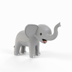 Obraz premium elephant in 3D style on a white background 