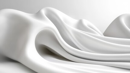 Fototapeta premium A soft, flowing white texture merges with vibrant colors in an abstract representation, evoking a serene and dreamy feeling