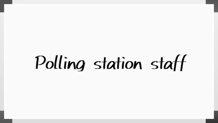 Polling station staff のホワイトボード風イラスト