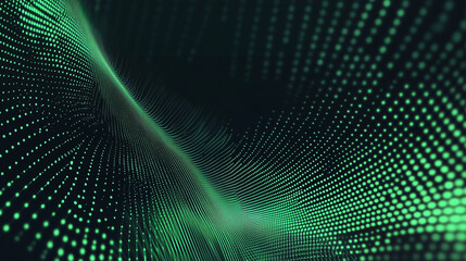 Abstract green halftone banner on black background. sports. Illustrations
