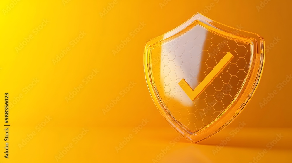 Poster protection. healthcare. insurance. cyber security. network safety. protection shield with check mark