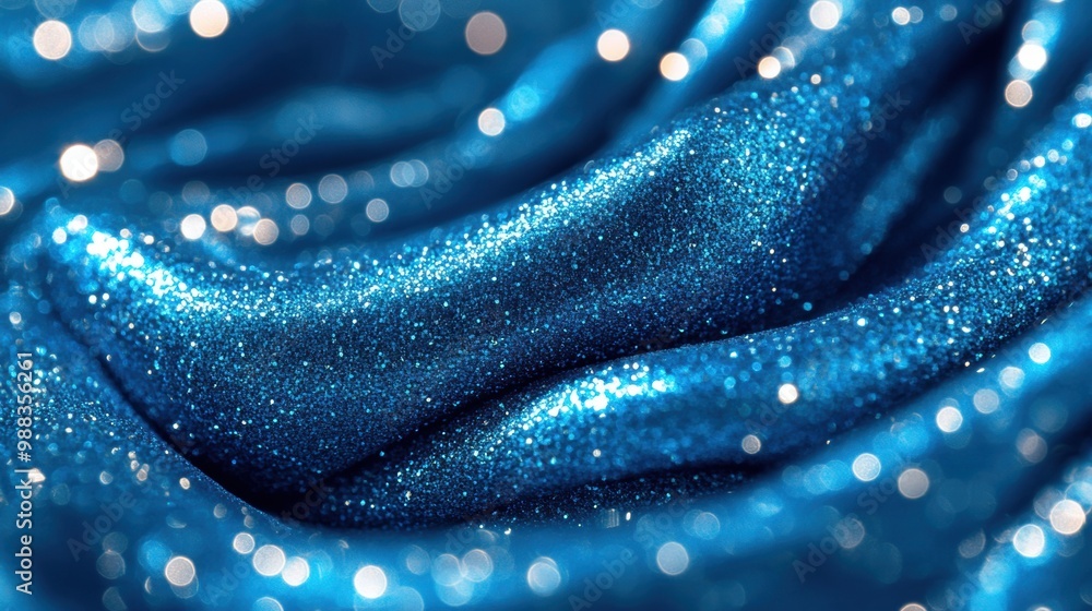 Poster sparkling blue glitter shimmers under soft light, creating an enchanting atmosphere filled with vibr