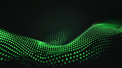 Obraz premium Abstract green halftone banner on black background. sports. Illustrations 