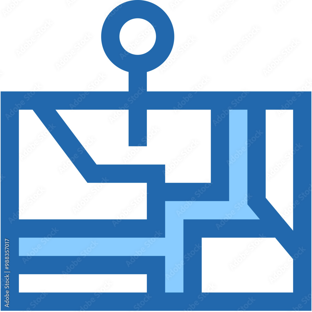 Poster vector icon map, maps and location, map pointer, gps, maps