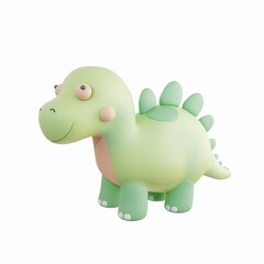 Fototapeta premium dinosaur In 3D style on a white background 