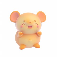 dormouse In 3D style on a white background
