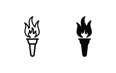 Torch icon, Torch sign vector