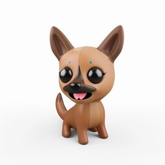 Dingo dog In 3D style on a white background

