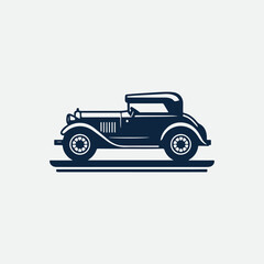 Classic retro car illustration logo vector.  
Classic muscle car vector labels, emblems and badges set. Retro vehicle, old automotive transportation logo illustration