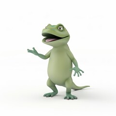 Fototapeta premium lizard in 3D style on a white background 