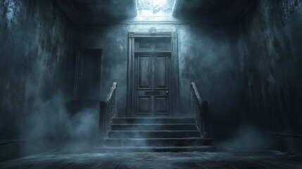 Old haunted house with creaky doors cobwebs in every corner and a spooky Halloween vibe