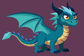 Obraz premium A customizable dragon character stands confidently, featuring bright colors and striking details, perfect for illustration and creative endeavors.
