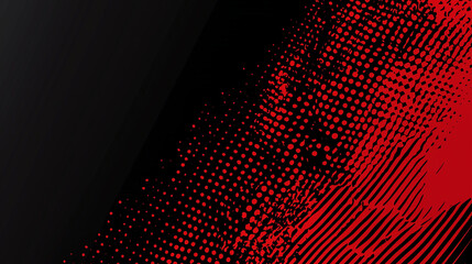 Abstract red halftone banner on black background. sports. Illustrations

