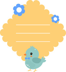 Chick with Note Paper