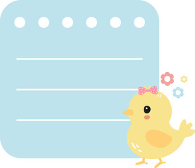 Chick with Note Paper