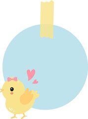 Chick with Note Paper