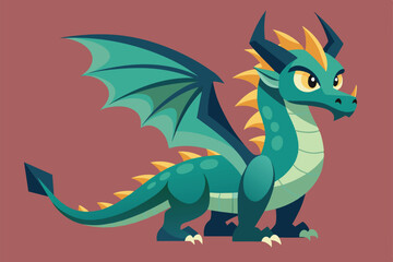 Fototapeta premium A customizable dragon stands proudly, showcasing vibrant colors and unique features, ideal for various creative projects and fantasy artwork.