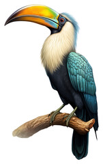 Naklejka premium PNG Hornbill bird iridescent animal toucan beak.