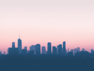 Minimalist City Skyline at Dawn