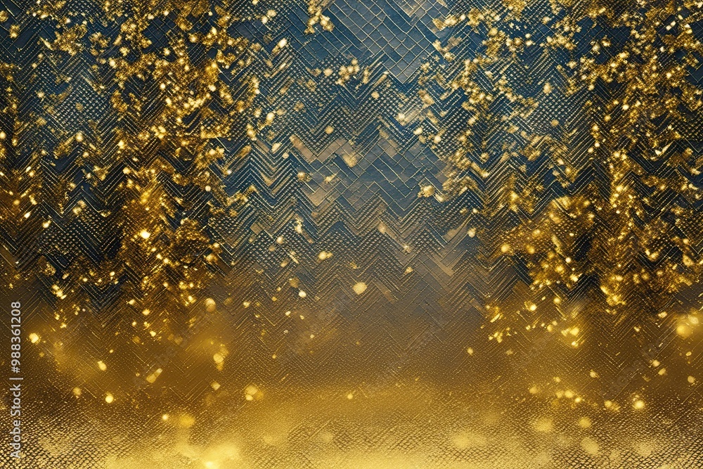 Aufkleber golden shimmer over textured twilight backdrop with dynamic pattern