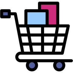 Vector Icon for Shopping, cart, groceries, supermarket