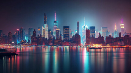 Obraz premium An ultra realistic photo of the new york city skyline 