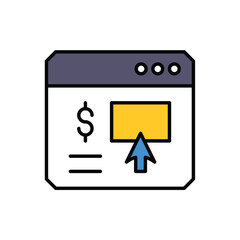 online donation color line icon with white background vector stock illustration