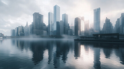 Fototapeta premium An ultra realistic photo of the new york city skyline 