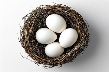 Chicken eggs in the nest