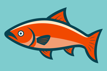 Salmon fish  vector art and illustration.