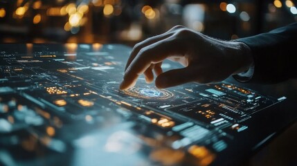 Digital analytics data visualization. Big data. Network connection. Artificial intelligence technology. Digital tech. Hand typing, gesturing.	