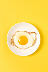 fried egg isolated on yellow background