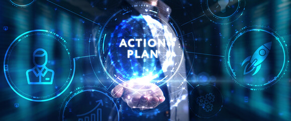 Business, Technology, Internet and network concept. Concept meaning proposed strategy or course of actions for certain time.
