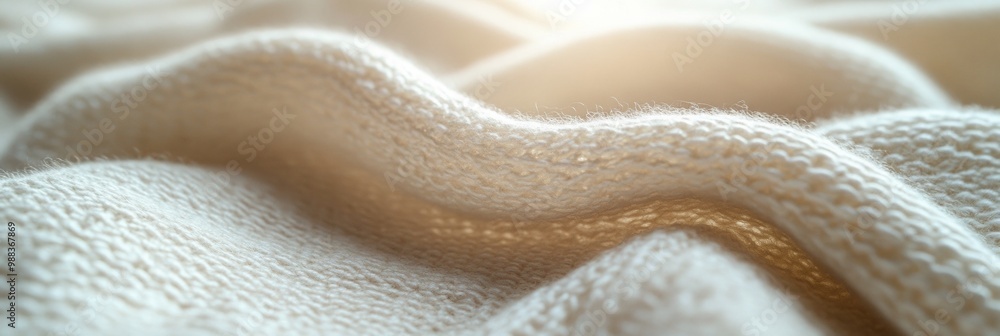 Poster textured fabric close-up, intricate patterns in rich detail, softly blurred background creating a se