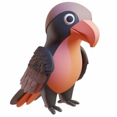 Hawk in 3D style on a white background
