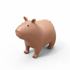 Obraz premium capybara in 3D style on a white background 
