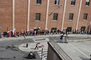 Demonstration in the street against the tourists flats