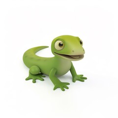 Fototapeta premium Lizard in 3D style on a white background 