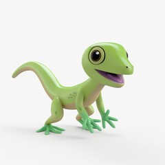 Fototapeta premium Lizard in 3D style on a white background 