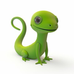 Obraz premium lizard, in 3D style on a white background 