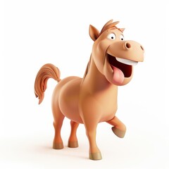 Fototapeta premium Horse in 3D style on a white background 