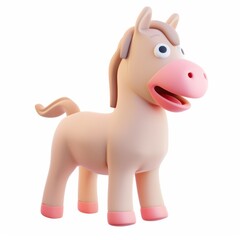 Fototapeta premium Horse in 3D style on a white background 