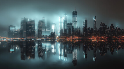Fototapeta premium An ultra realistic photo of the new york city skyline 