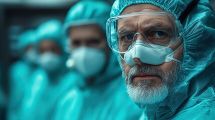 group of doctors talking about coron virus on conference