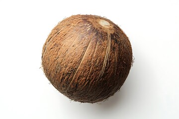 Whole coconut on a white background