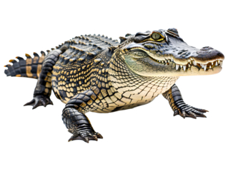alligator resting isolated on transparent background