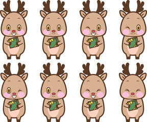 リスマスのトナカイとプレゼント