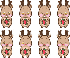 リスマスのトナカイと靴下