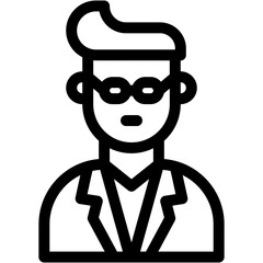 Vector Icon Male, lecturer, professor, scientist, user